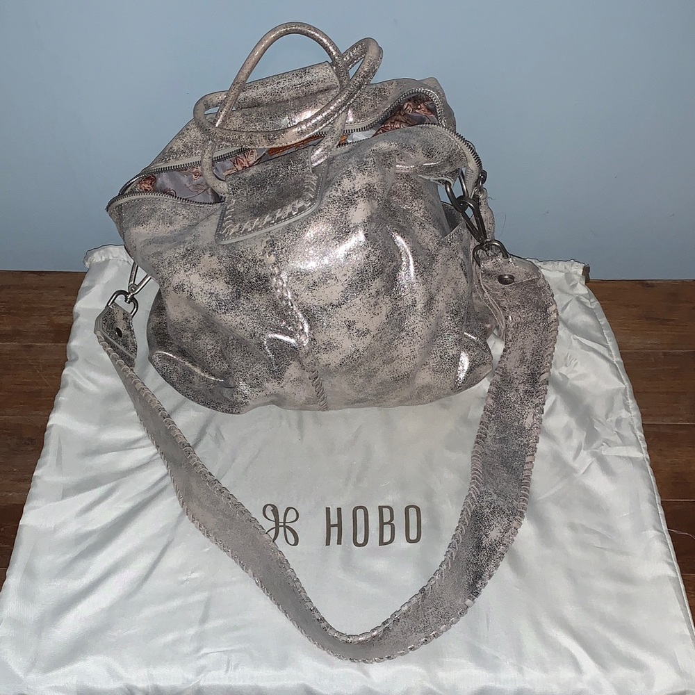 HOBO Metallic Leather Hobo Bag